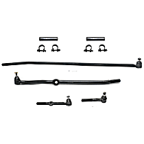 6-Piece Kit Front, Driver Side, Inner, Outer, At Pitman Arm, Passenger Side Tie Rod End, Four Wheel Drive, with Dana 44 Axle, 4WD,  Includes (2) Tie Rod Adjusting Sleeve and (4) Tie Rod End
