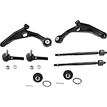 8-Piece Kit Front, Driver and Passenger Side, Inner and Outer, Lower, Front To End Control Arm, Front Wheel Drive,  Includes (2) Ball Joint, (2) Control Arm, and (4) Tie Rod End
