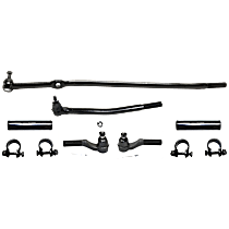 6-Piece Kit Front, Passenger Side, Outer, Driver Side, Inner Tie Rod End, with Single Rear Wheels (SRW), Functioning as Drag Link,  Includes (2) Tie Rod Adjusting Sleeve and (4) Tie Rod End