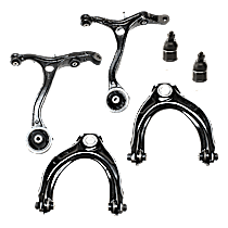 6-Piece Kit Front, Driver and Passenger Side, Inner and Outer, Lower, Front To End Control Arm,  Includes (2) Ball Joint and (4) Control Arm