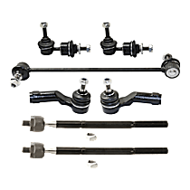 7-Piece Kit Front, Driver and Passenger Side, Inner and Outer, Lower, Front To End Sway Bar Link,  Includes (3) Sway Bar Link and (4) Tie Rod End