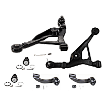 6-Piece Kit Front and Rear, Driver and Passenger Side, Outer, Upper and Lower Control Arm, includes (2) Ball Joint, (2) Control Arm, and (2) Tie Rod End - Front and Rear, Driver and Passenger Side, Outer, Upper and Lower