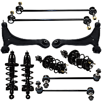 10-Piece Kit Front and Rear, Driver and Passenger Side Fully Loaded Struts with Control Arms, and Sway Bar Links