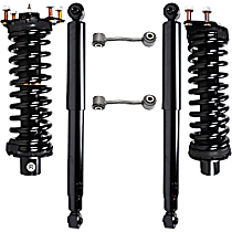 6-Piece Kit Front and Rear, Driver and Passenger Side Shock and Fully Loaded Strut,  Includes (2) Loaded Strut, (2) Shock Absorber, and (2) Sway Bar Link