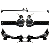 6-Piece Kit Front, Driver and Passenger Side, Outer, Lower Control Arm, FWD,  Includes (2) Control Arm, (2) Sway Bar Link, and (2) Tie Rod End