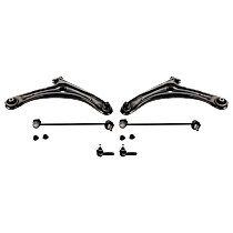 6-Piece Kit Front, Driver and Passenger Side, Upper and Lower Control Arm,  Includes (2) Control Arm, (2) Sway Bar Link, and (2) Tie Rod End