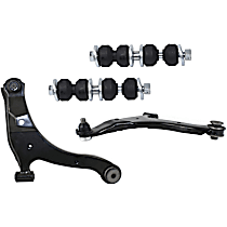 4-Piece Kit Front, Driver and Passenger Side, Lower Control Arm, Standard Design, includes (2) Control Arm and (2) Sway Bar Link