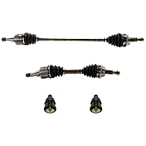 4-Piece Kit Front, Driver and Passenger Side, Lower Axle Assembly, New Kit, includes (2) Axle Assembly and (2) Ball Joint
