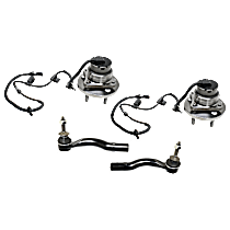 Front, Driver and Passenger Side, Outer Wheel Hub, 5 Lugs, With Bearing, With Sensor, 4.6L, 8Cyl