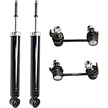 4-Piece Kit Rear, Driver and Passenger Side Shock,  Includes (2) Shock Absorber and (2) Sway Bar Link