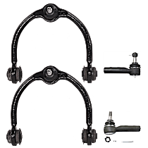 4-Piece Kit Front, Driver and Passenger Side, Upper, Outer Control Arm,  Includes (2) Control Arm and (2) Tie Rod End