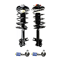 4-Piece Kit Front, Driver and Passenger Side Fully Loaded Strut,  Includes (2) Loaded Strut and (2) Sway Bar Link
