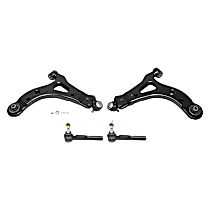 4-Piece Kit Front, Driver and Passenger Side, Upper and Lower Control Arm, FWD,  Includes (2) Control Arm and (2) Tie Rod End