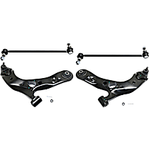 4-Piece Kit Front, Driver and Passenger Side, Lower Control Arm, FWD,  Includes (2) Control Arm and (2) Sway Bar Link