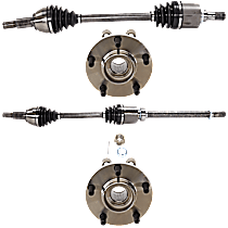 4-Piece Kit Front, Driver and Passenger Side Axle Assembly, New, 2.5L 4Cyl Sedan,  Includes (2) Axle Assembly and (2) Wheel Hub