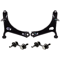 4-Piece Kit Front, Driver and Passenger Side, Lower Control Arm,  Includes (2) Control Arm and (2) Sway Bar Link
