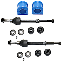 4-Piece Kit Front To Frame Sway Bar Link, Includes (1) Sway Bar Bushing and (2) Sway Bar Link