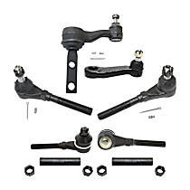 8-Piece Kit Idler Arm, 4WD  Includes (1) Idler Arm, (1) Pitman Arm, (2) Tie Rod Adjusting Sleeve, and (4) Tie Rod End