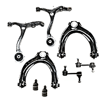 8-Piece Kit Front, Driver and Passenger Side, Upper and Lower Control Arm,  Includes (2) Ball Joint, (4) Control Arm, and (2) Sway Bar Link