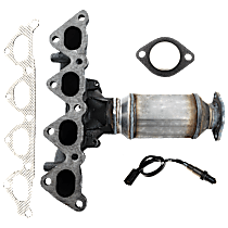 2-Piece Kit Catalytic Converter, includes Oxygen Sensor, For Models With Straight Outlet