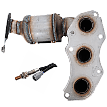 2-Piece Kit After Primary Catalytic Converter Catalytic Converter, Federal EPA Standard, 46-State Legal (Cannot ship to CA, CO, NY or ME), includes (1) Catalytic Converter and (1) Oxygen Sensor