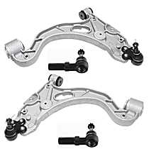 4-Piece Kit Front, Driver and Passenger Side, Lower Control Arm Kit, Includes (2) Control Arm and (2) Tie Rod End