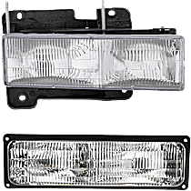 2-Piece Kit Passenger Side Halogen With bulb(s), For Models With Composite Headlights, Type 2, OE Replacement Includes (1) Headlight and (1) Turn Signal Light