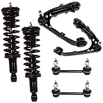 6-Piece Kit Front, Driver and Passenger Side Suspension Kit, Includes (2) Control Arm, (2) Loaded Strut, and (2) Sway Bar Link