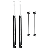 4-Piece Kit Rear Suspension with Shock Absorbers and Sway Bar Links, Rear Wheel Drive