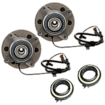 4-Piece Kit Front, Driver and Passenger Side Suspension with 4WD Actuator and Wheel Hub