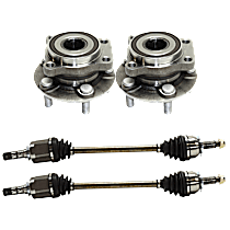4-Piece Kit Front, Driver and Passenger Side Suspension Kit, Includes (2) Axle Assembly and (2) Wheel Hub