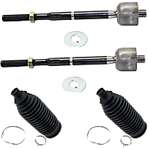 4-Piece Kit Front, Driver and Passenger Side Suspension Kit, Includes (2) Steering Rack Boot and (2) Tie Rod End