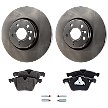 4-Piece Kit Front Brake Disc and Pad Kit, Plain Surface, Except 300mm Brake Rotor, 316mm  Disc, 2.0L 4Cyl,  Includes (2) Brake Disc and (1) Brake Pad Set