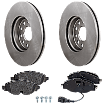 4-Piece Kit Front Brake Disc and Pad Kit, Plain Surface, 288mm  Disc, 1.8L 4Cyl,  Includes (2) Brake Disc and (1) Brake Pad Set