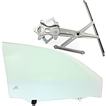 Front, Passenger Side Door Glass Kit, No Tint, Japan Built Vehicle, Replaces NAGS No. FD23691 GTYN