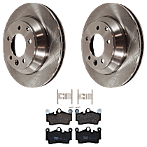 KIT-070624-117 Rear Brake Disc and Pad Kit, 2-Wheel Set, Plain Surface, 5 Lugs, Semi-Metallic, Includes Brake Disc and Brake Pad Set