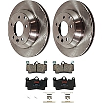 KIT-070624-118 Rear Brake Disc and Pad Kit, 2-Wheel Set, Plain Surface, 5 Lugs, Semi-Metallic, Includes Brake Disc and Brake Pad Set