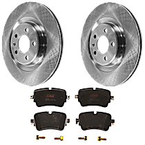 KIT-070624-124 Rear Brake Disc and Pad Kit, 2-Wheel Set, Plain Surface, 5 Lugs, Semi-Metallic, Includes Brake Disc and Brake Pad Set