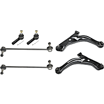 Front, Driver and Passenger Side, Lower Control Arm Kit, Improved design, includes Sway Bar Links and Tie Rod Ends