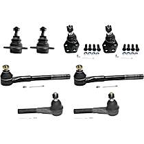 8-Piece Kit Front, Driver and Passenger Side Suspension Kit, Rear Wheel Drive, Bolt-On Type, With Independent Front Suspension,  Includes (4) Ball Joint and (4) Tie Rod End
