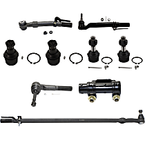 9-Piece Kit Front, Driver and Passenger Side Suspension with Ball Joints, Drag Link, Tie Rod Adjusting Sleeve, and Tie Rod Ends, 4WD