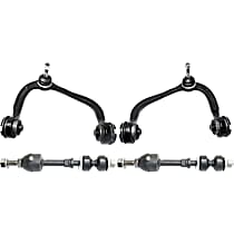 4-Piece Kit Front, Driver and Passenger Side, Upper Control Arm Kit, RWD,  Includes (2) Control Arm and (2) Sway Bar Link