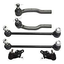 6-Piece Kit Front, Driver and Passenger Side Suspension Kit,  Includes (2) Ball Joint, (2) Sway Bar Link, and (2) Tie Rod End