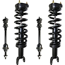 4-Piece Kit Front, Driver and Passenger Side Suspension with Loaded Struts and Sway Bar Links, 4WD