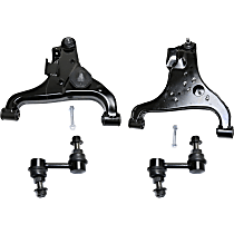 Front, Driver and Passenger Side, Lower Control Arm Kit, includes Sway Bar Links