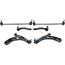 6-Piece Kit Front, Driver and Passenger Side, Lower Control Arm Kit, Includes (2) Control Arm, (2) Sway Bar Link, and (2) Tie Rod End