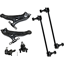 Front, Driver and Passenger Side, Lower Control Arm Kit, includes Ball Joints and Sway Bar Links