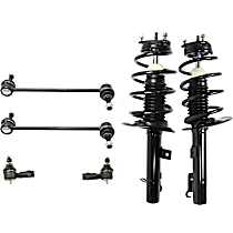 6-Piece Kit Front, Driver and Passenger Side Suspension Kit,  Includes (2) Loaded Strut, (2) Sway Bar Link, and (2) Tie Rod End