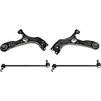 4-Piece Kit Front, Driver and Passenger Side, Lower Control Arm Kit, AWD, includes (2) Control Arm and (2) Sway Bar Link