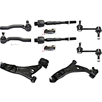 Front, Driver and Passenger Side, Lower Control Arm Kit, All Wheel Drive/Front Wheel Drive, includes Sway Bar Links and Tie Rod Ends